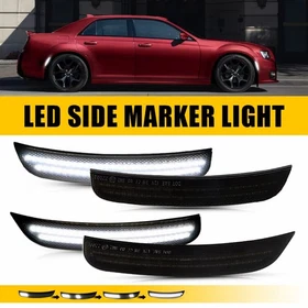 For 2015-2021 Chrysler 300 Smoked Amber Red LED Side Marker Light Front Rear