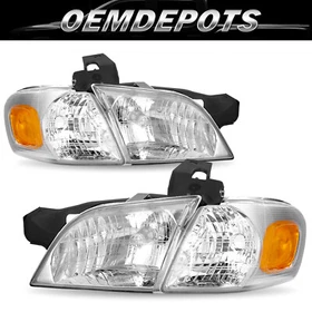 For 1997-2005 Pontiac Montana Chevy Venture Silhouette Chrome Headlight Headlamp