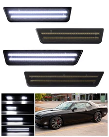 For 2008-2014 Dodge Challenger Dynamic Front Rear Bumper LED Side Marker Lights