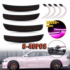 Purple Side Marker Light+Wire Harness For Chrysler 300 Dodge Charger1-5SET