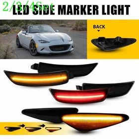2/3Set SMOKE Amber Red F+R LED Side Marker Light Lamp For Mazda MX5 Miata/RX8