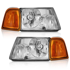 Pair Headlights For 2001-2011 Ford Ranger Amber Corner Signal Lamps Headlamps