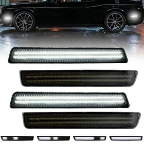 4PCS LED Side Marker Light Front Rear Bumper Lamp For 2015-2023 Dodge Challenger