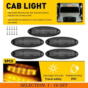 5-50 Smoke Amber Roof Cab Marker Running Light For Freightliner Cascadia 2018-on