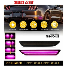 For 15-23 Ford Mustang LED Side Marker Lights Rear Bumper Lamp Reflectors 2-20x