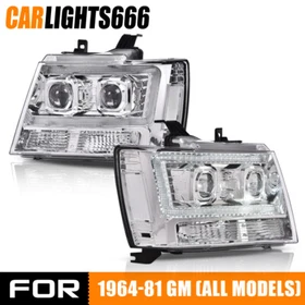 FIT FOR 2007-2014 CHEVY TAHOE SUBURBAN AVALANCHE LED DRL HEADLIGHT LAMPS PAIR