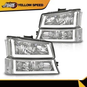 Fit For 2003-2006 Chevy Silverado/Avalanche LED DRL Headlights Lamps Left+Right