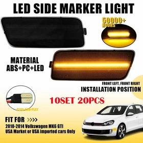 2-20X LED Side Marker Light Lamp Smoke For 2010-2014 VW MK6 Golf GTI White Amber