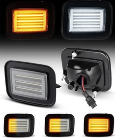 2x LED Flowing Front Bumper Side Marker Light DRL For Hummer H2 SUT 2005-2009