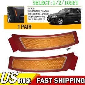 2X For 11-13 BMW E70 X5 LCI Amber Lens Front Bumper Side Marker Reflectors 1~10X