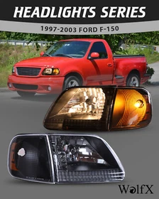 Pair Clear Headlights+Corner Lights For 97-03 Ford F-150/97-02 Ford Expedition
