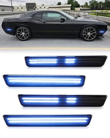 4PCS For Dodge Challenger 2015-2023 Front Rear Bumper LED Side Marker Light Lamp