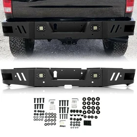 Black/ Chrome Rear Bumper Assembly For Dodge Ram 1500 09-18 19 2500 3500 10-12