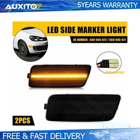 Clear/Smoked Lens Front Bumper Side Marker Lights For 2010-2014 VW MK6 Golf GTI