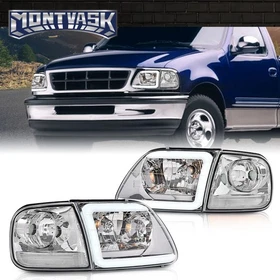 LED DRL Headlights + Corner Lights Fit For 97-03 Ford F150 / 99-02 Expedition