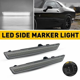 For 2015-2022 Dodge Challenger Front Rear Smoked LED Bumper Side Marker Lights