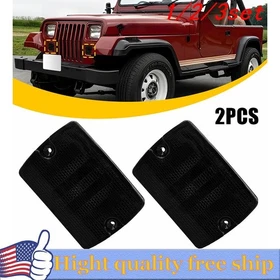 2/4x Fits Jeep 87-95 Wrangler YJ Smoked Front Turn Signal Parking Lights Housing