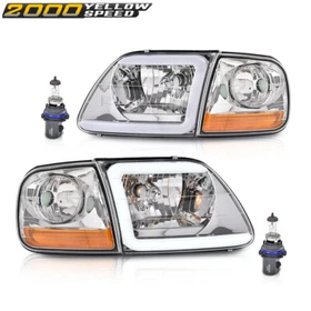 Fit For F-150 Expedition 97-04 LED DRL Headlights & Corner Lights Left+Right New