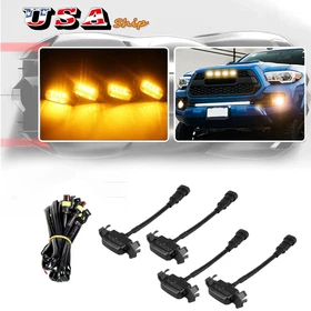 4Pcs Raptor Style Grille LED Light DRL Fit For Toyota Tacoma TRD Pro 2016-2019