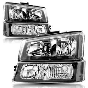For 2003-2006 Chevy Chevrolet Silverado Avalanche Headlights Bumper Lamps 03-06