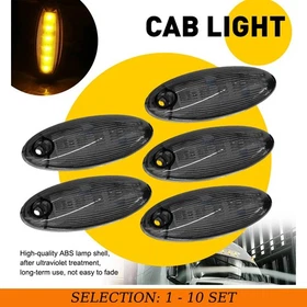 5-50x LED Cab Marker Roof Running Clearance Light Amber Smoke Fit Cascadia 2018+