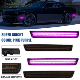 4PCS LED Side Marker Light For 2015-2023 Dodge Challenger Front Rear Bumper Lamp