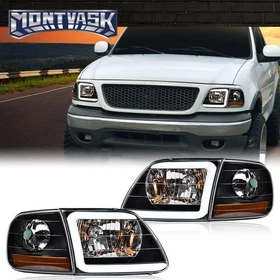 LED DRL Headlights + Corner Lights Fit For 97-03 Ford F150 / 99-02 Expedition