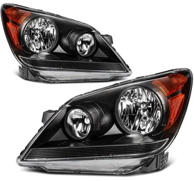 For 2008-2010 Honda Odyssey 3.5L Black Amber Headlights Assembly Left+Right