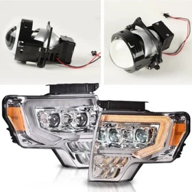 Fit For 2009-2014 Ford F150 F-150 Dual LED Projector Headlights Left+Right