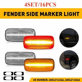 Clear Amber + Red Lens LED Fender Bed Side Marker Lights FOR Dodge RAM 2500 3500