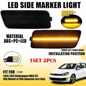 2-20PC For Volkswagen VW MK6 GTI 2010-2014 White Amber Bumper Side Marker Lights