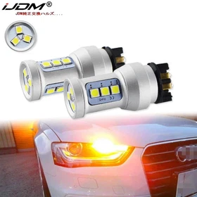 2pcs PW24W LED Amber Yellow Error Free PWY24W LED Bulbs For Audi A3 A4 A5 Q3 VW