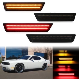 4PCS Front Rear Bumper Fender LED Side Marker Lights For 08-14 Dodge Challenger