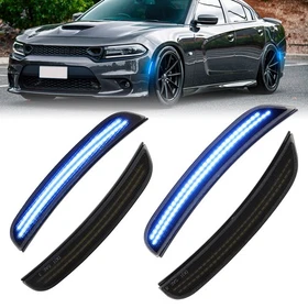 For 2015-2023 Dodge Charger 4PCS Dynamic Front Rear LED Side Marker Lights Lamps