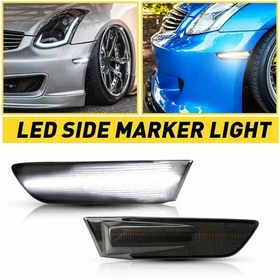 Sequential Smoke Len LED Front Bumper Side Marker Light For 03-07 Infiniti G35 A