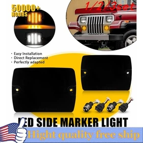 2/4x Front LED Turn Parking Signal Lamp For Jeep YJ Wrangler 1987-95 56001378 EK