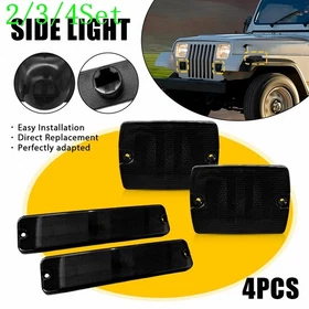 2/3Set Front Bumper+Fender Side Marker Lamp Housing For 87-95 Jeep Wrangler YJ