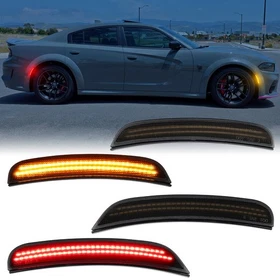 LED Front Rear Bumper Fender Side Marker Lights Lamp For 2015-2023 Dodge Charger