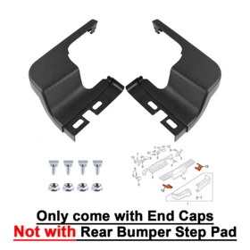 For Ford F250 F350 F450 2017-2022 Rear Bumper Step Pad w/Sensor Holes & End Caps
