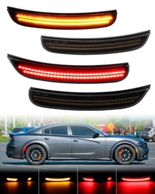 Dynamic 4PCS LED Side Marker Lights Lamps Front Rear For 2015-2023 Dodge Charger