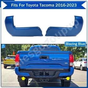 Pair For 2016-2023 Toyota Tacoma Rear Bumper End Caps w/o Park Assist Sensor ABS