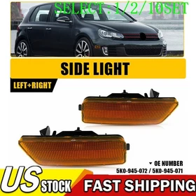 Amber Lens Housings Set For 10-14 VW MK6 Golf GTI Front Side Marker Light 1~10X