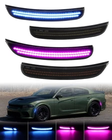 Dynamic 4PCS LED Side Marker Lights Lamps Front Rear For 2015-2023 Dodge Charger