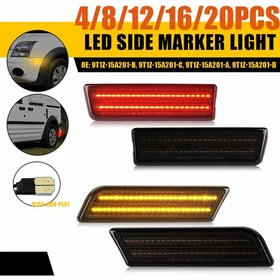 Front+Rear LED Amber&Red Marker Lights For Ford Transit Connect 10-13 Smoke4-20x