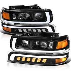 LED Headlights DOT Bumper Lamps Kit For 2001-2006 Chevy Tahoe Suburban Z71