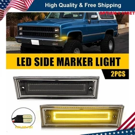 Smoked Amber LED Side Marker Lights For GMC Chevy Blazer Suburban Jimmy 2-20x