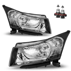 Pair Headlights For 2011-2015 Chevy Cruze 2016 Cruze Limited Halogen w/ Bulbs