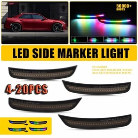 For Chrysler 300 300S 300C 2015-23 LED Dynamic Scan RGB Side Marker Lights4-20x