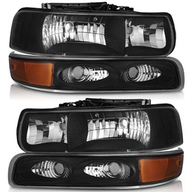Pair Headlights Assembly For  1999-2002 Chevy Silverado/00-06 Tahoe Halogen