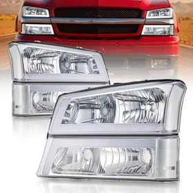 For 2003-2006 Chevy Silverado 1500 2500HD 3500 LED DRL Headlights+Bumper